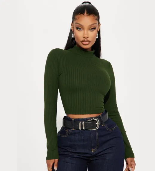 Daniella Mock Neck Long Sleeve Top